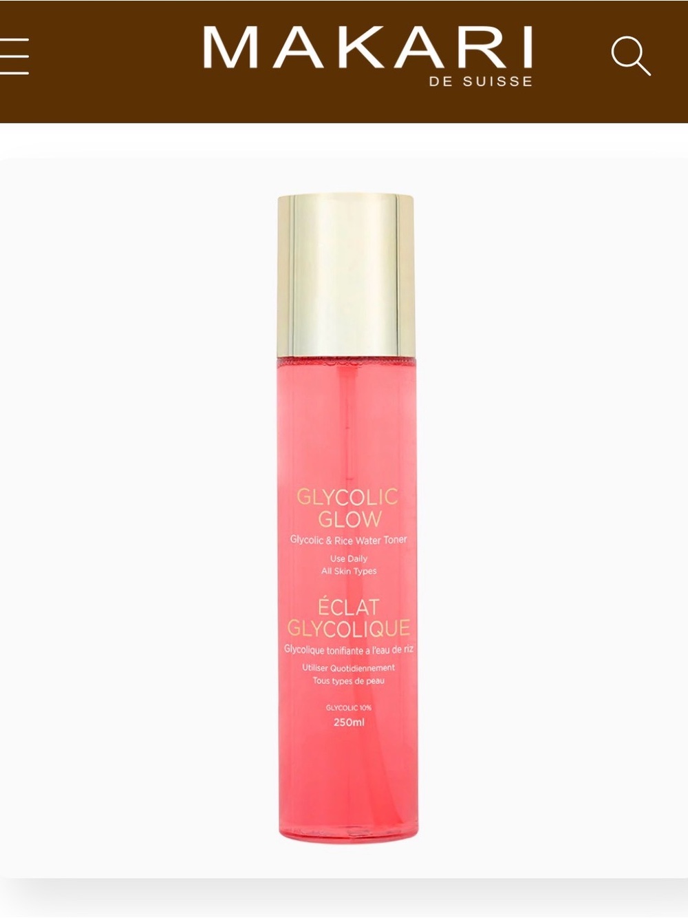 Makari Glycolic Glow - Glycolic & Rice Water Toner 250ml